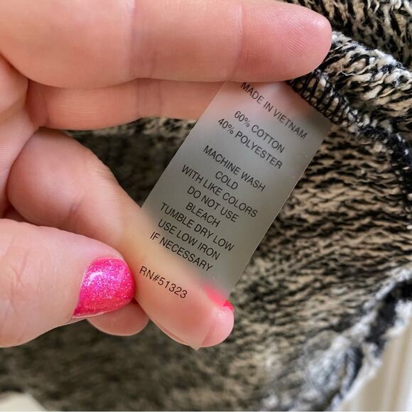 CHAUS • New York Black + White Zebra Print Cowl Neck Top - Picture 6 of 7